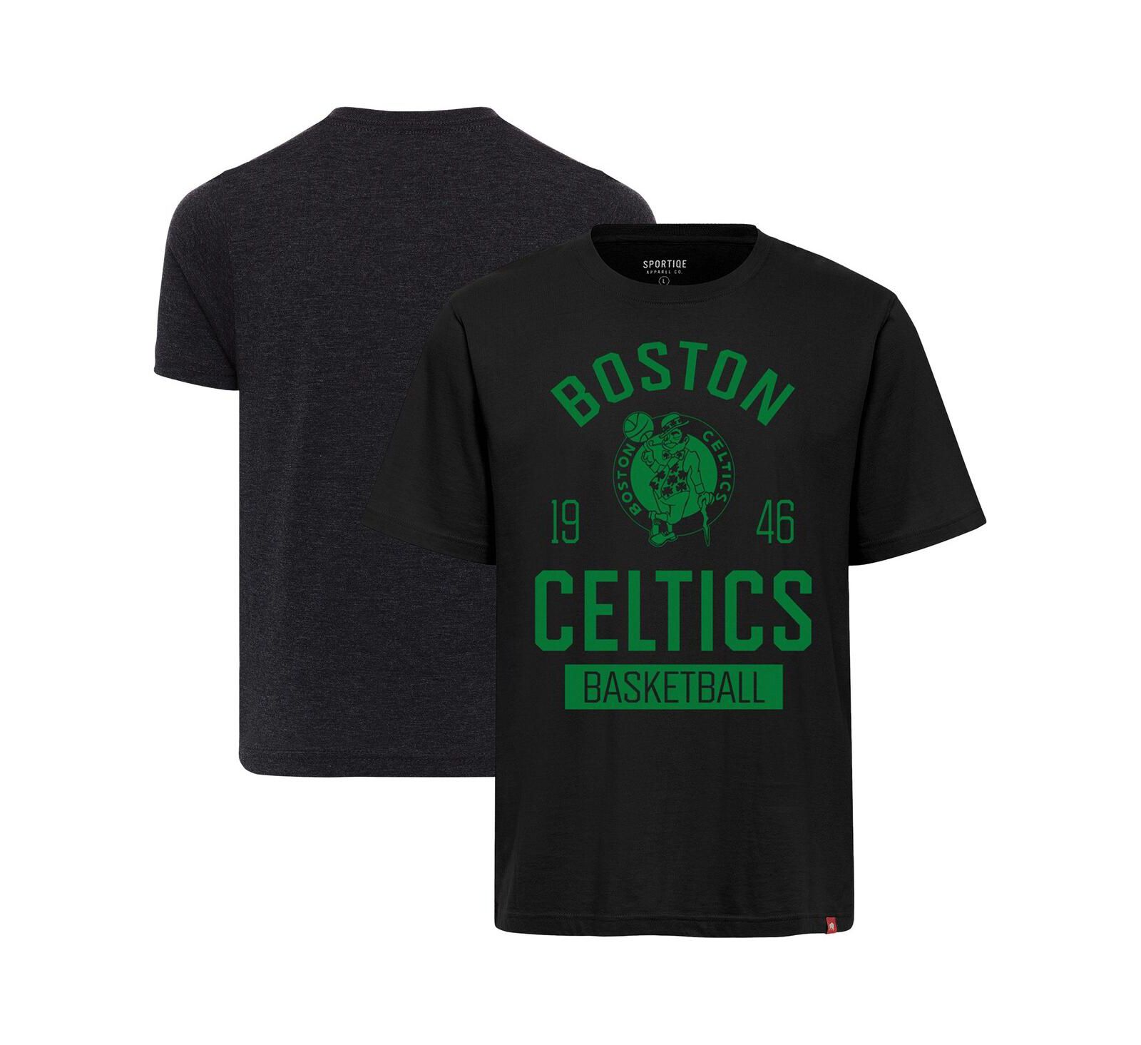 Sportiqe Men's and Women's Black Boston Celtics Duke Premium T-Shirt