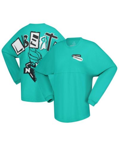 Женская удлиненная футболка Spirit Jersey New York Liberty с нашивками, мятный цвет