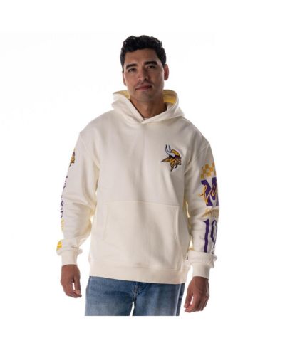 The Wild Collective Мужское и женское флисовое худи Minnesota Vikings, кремовое