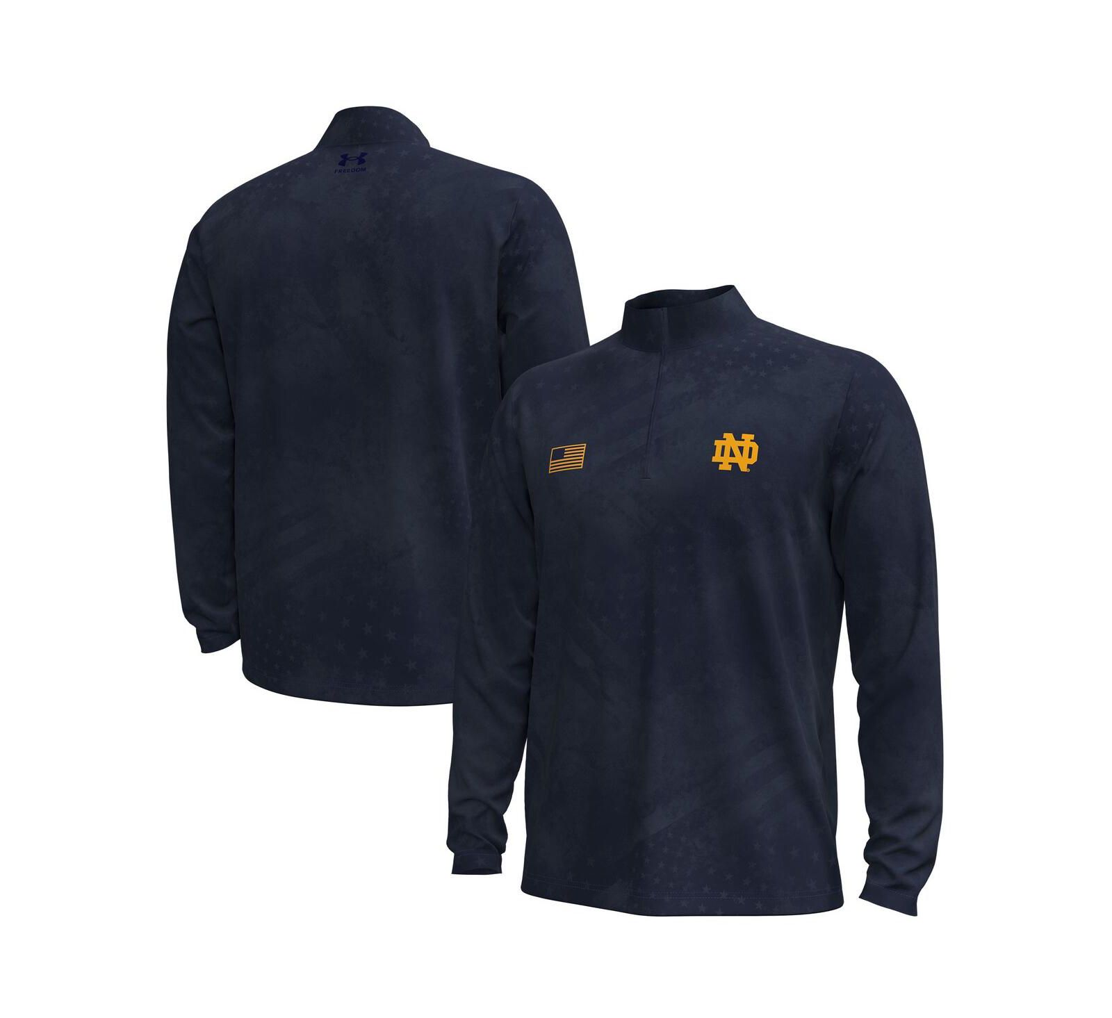 Under Armour Men's Navy Notre Dame Fighting Irish Freedom Collection ArmorFuse Half-Zip Top