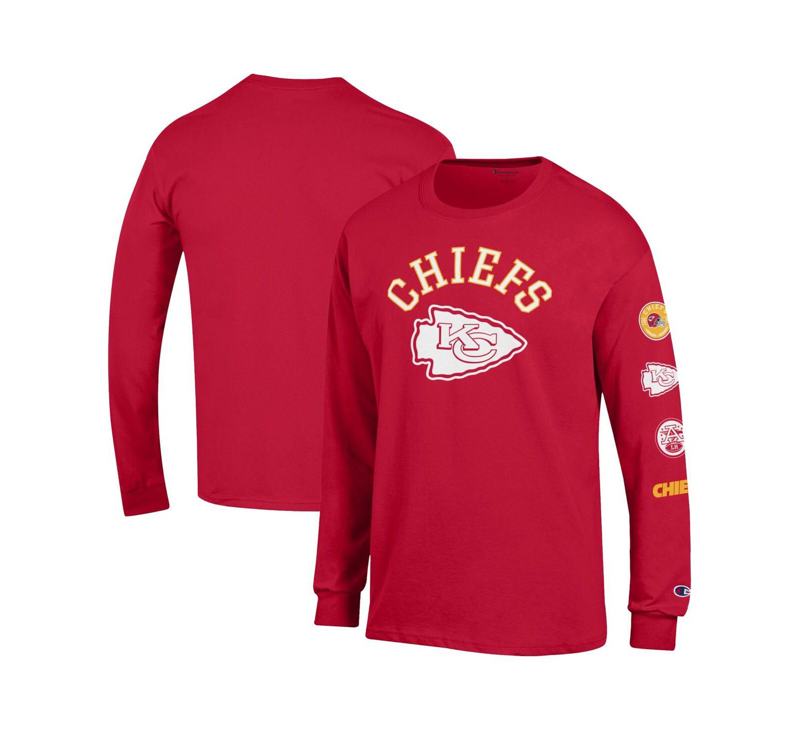 Мужская футболка Champion Red Kansas City Chiefs Seal Long Sleeve