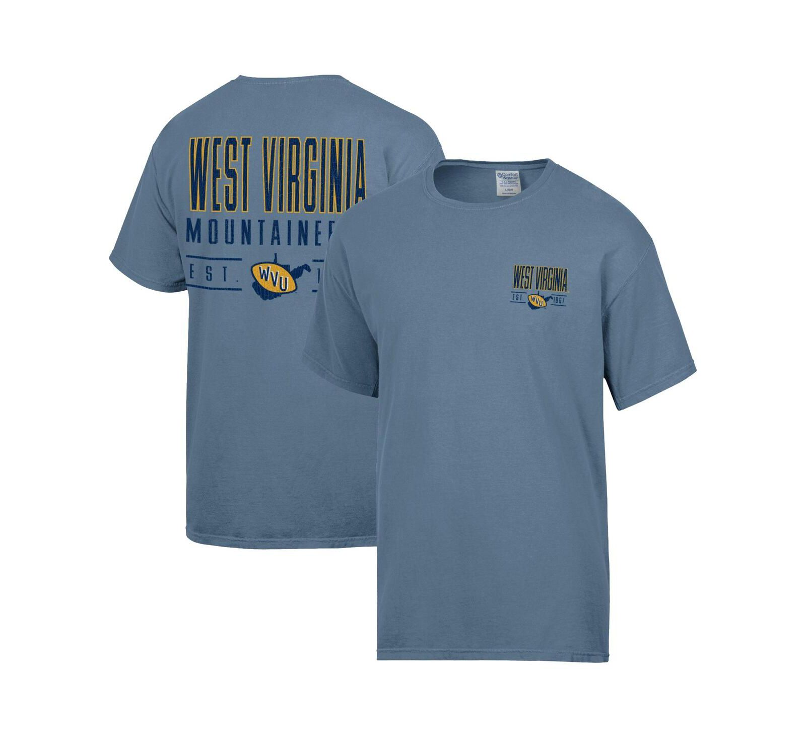 Мужская футболка Comfortwash Blue West Virginia Mountaineers Big Name