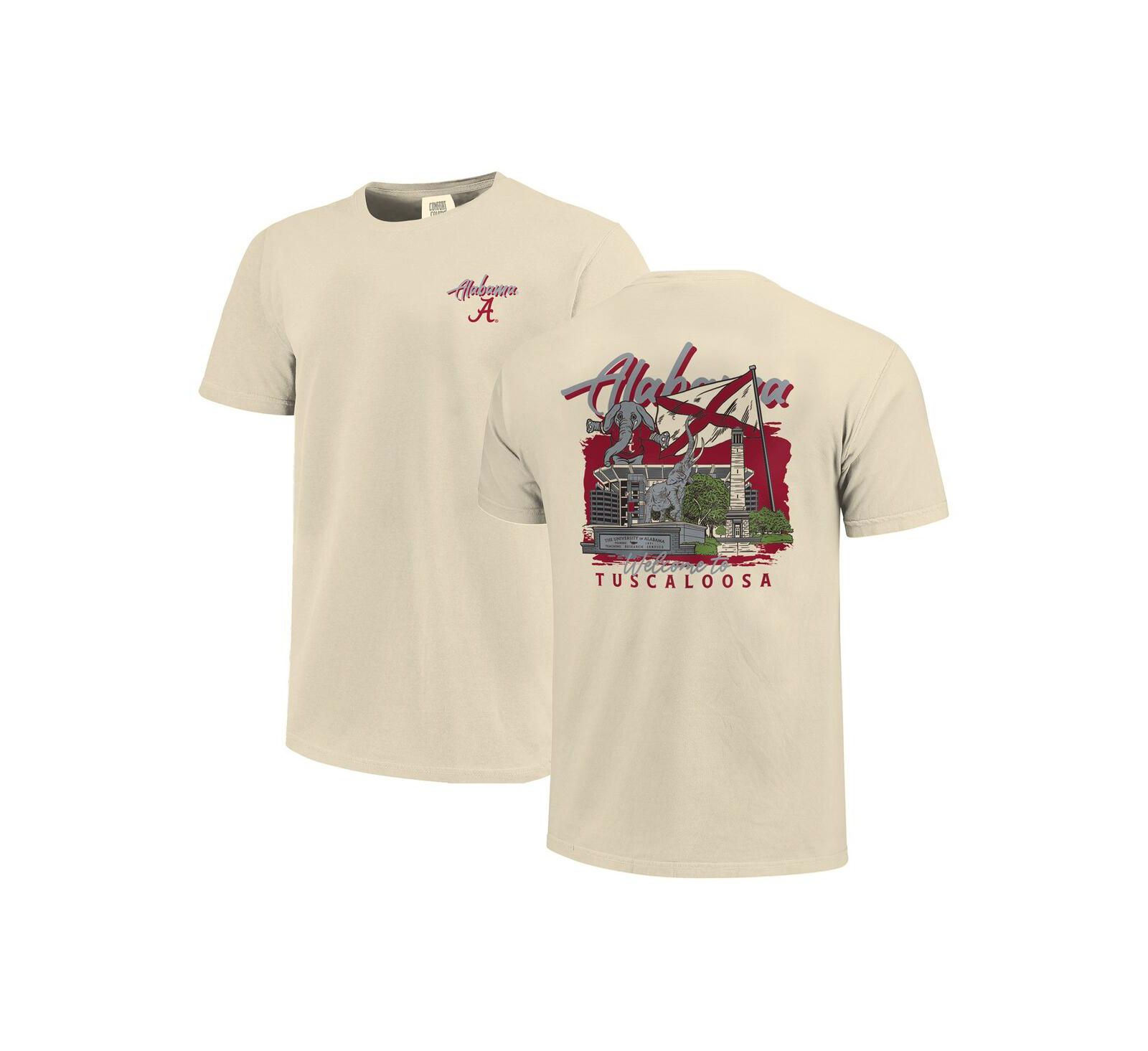 Мужская футболка Image One Natural Alabama Crimson Tide Comfort Colors Hand-Drawn Campus Stack