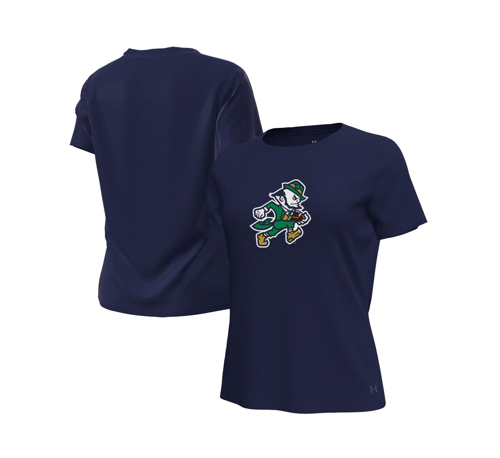 Under Armour Women's Navy Notre Dame Fighting Irish Leprechaun Tech Stretch T-Shirt