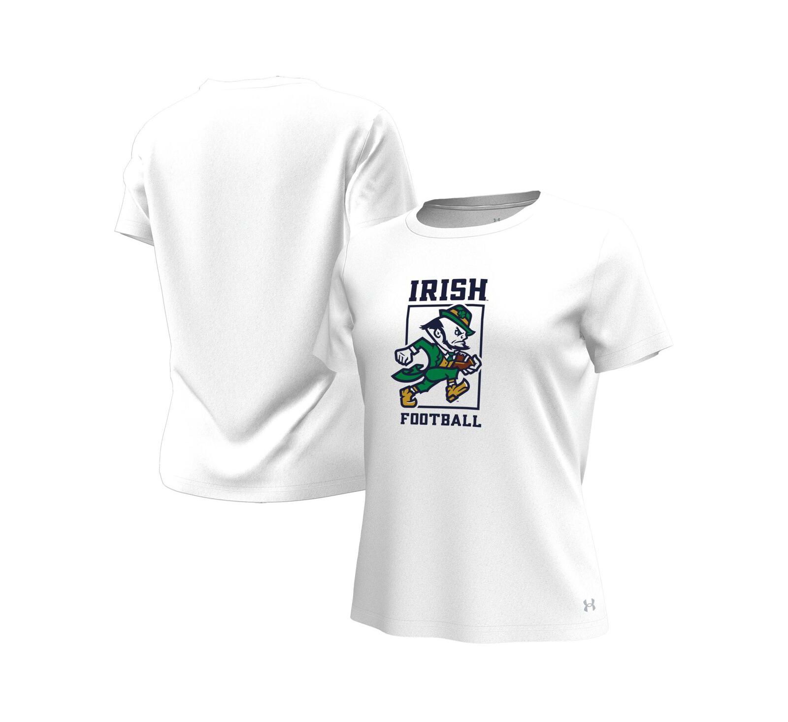 Under Armour Women's White Notre Dame Fighting Irish Leprechaun Tech Stretch T-Shirt