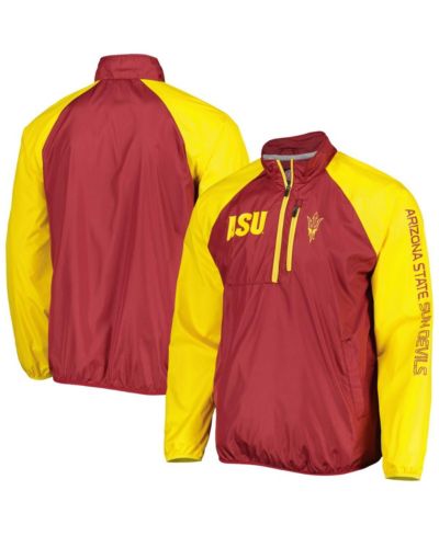 Мужская куртка G-III Sports by Carl Banks Maroon/Gold Arizona State Sun Devils Point Guard Raglan Half-Zip