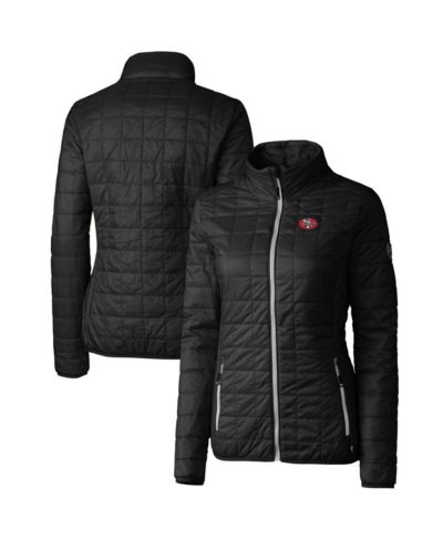 Cutter & Buck Women's Black San Francisco 49ers Throwback Logo Rainier PrimaLoft Full-Zip Puffer Jacket