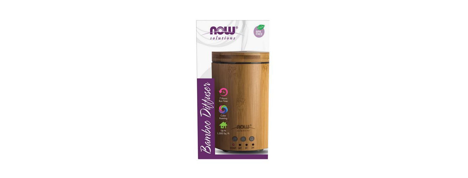NOW Foods ультразвуковой диффузор из настоящего бамбука, 1 Count