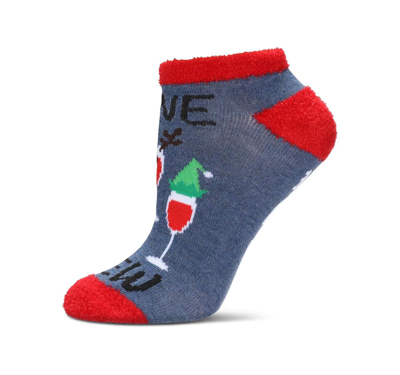 MeMoi Women's Tis The Season To Wine Low-Cut Non-Skid Socks