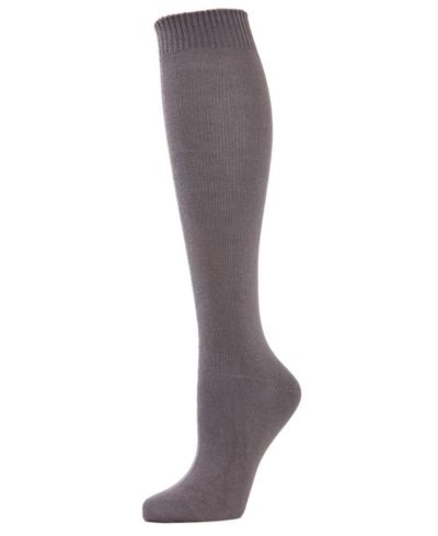 MeMoi Women's Cotton Blend Solid Knit Knee High Socks