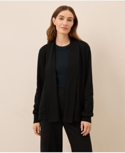 Pact Women's Organic Cotton Airplane Short Drape Cardigan