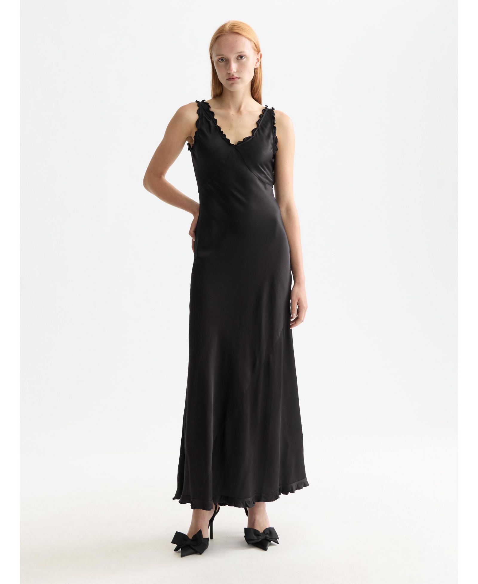 SCOTCH & SODA Women's Maxi Slip dress with ruffled edges
