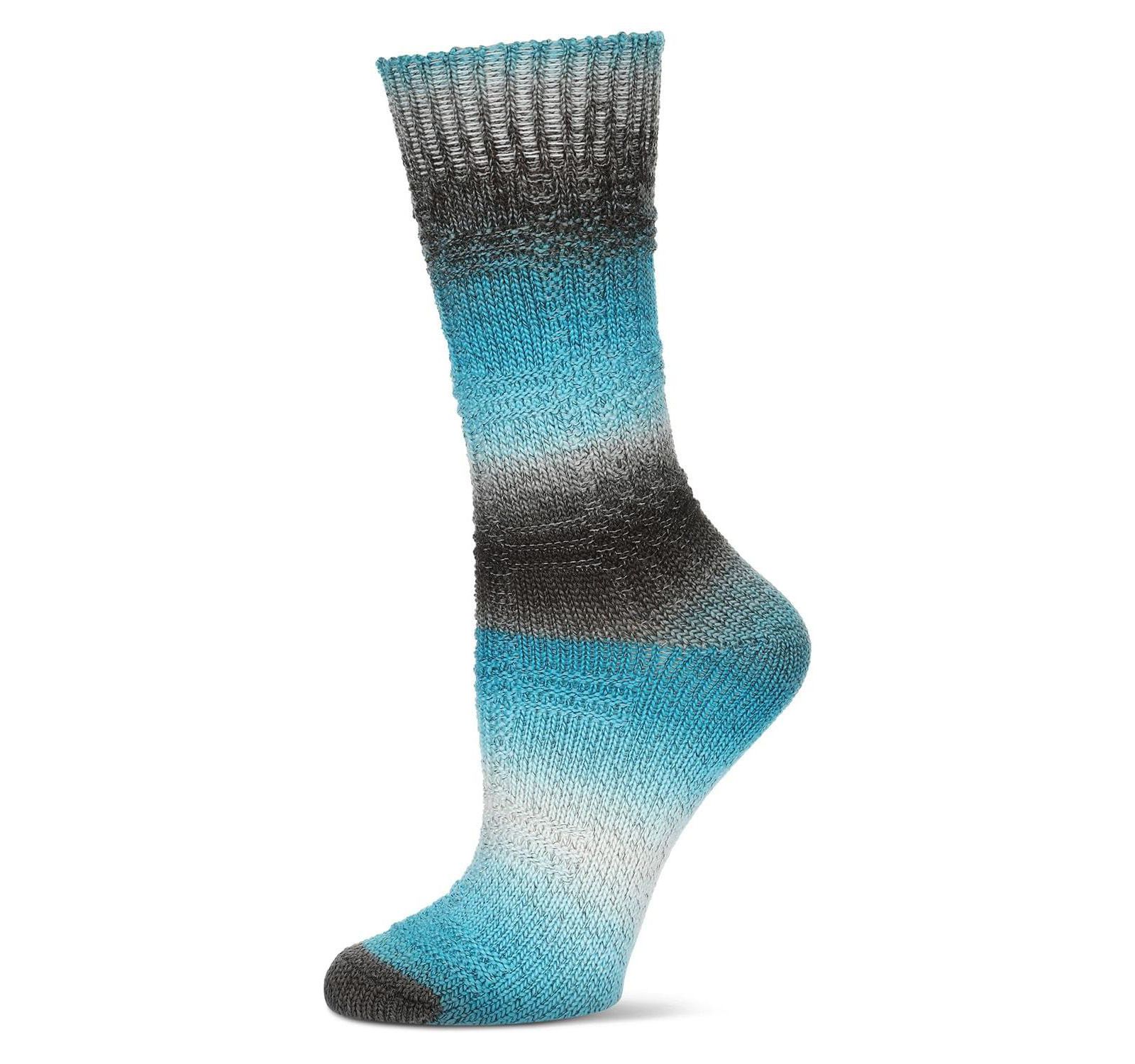 MeMoi Women's Gradient Stripe Soft and Warm Crew Sock