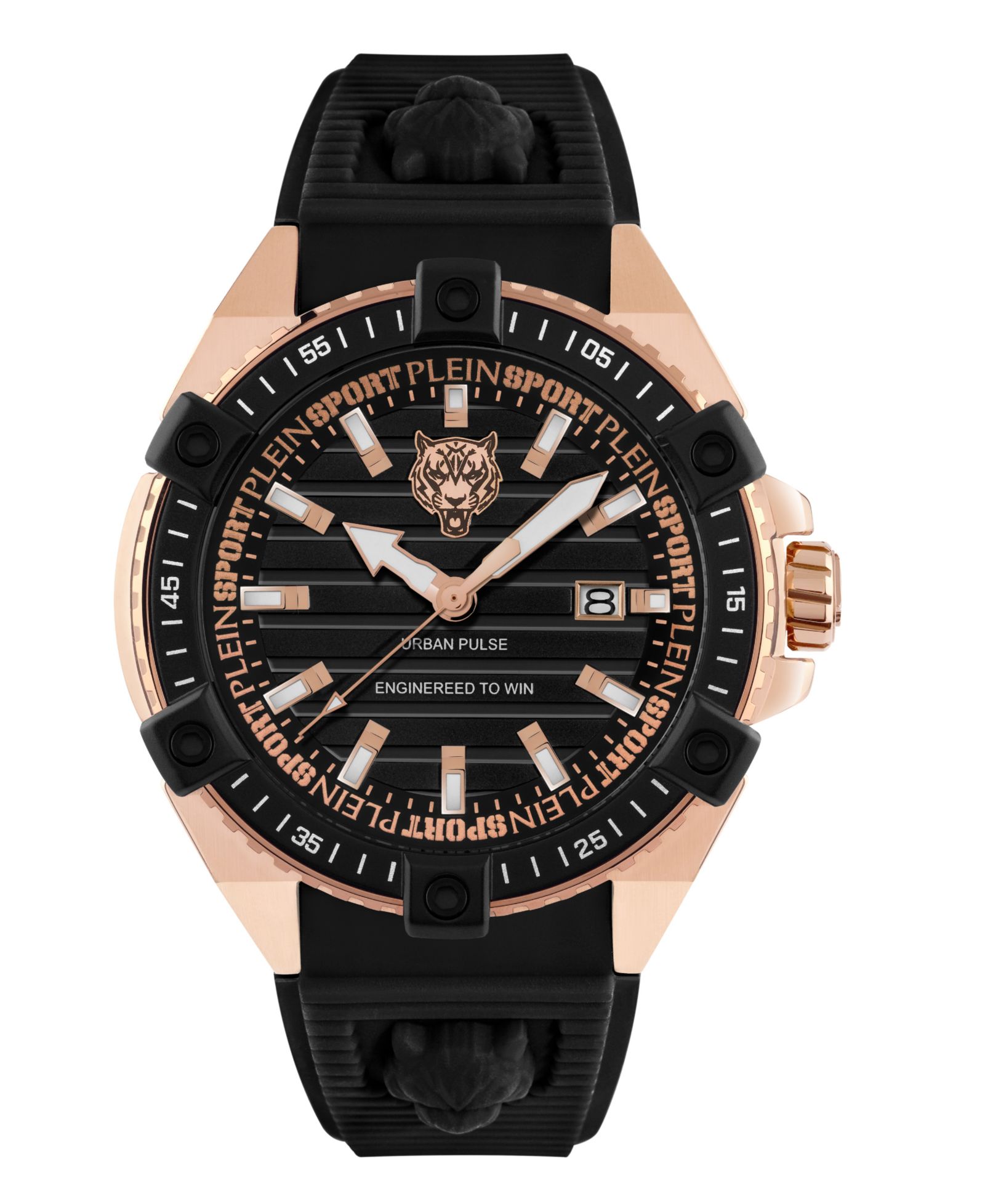 Мужские часы Plein Sport Urban Pulse 3 Black Silicone Strap 47mm