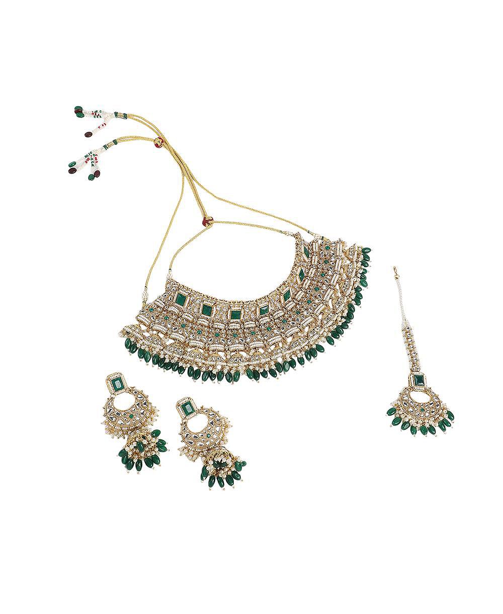 Ювелирный набор SOHI Green The Sultana, 3 предмета