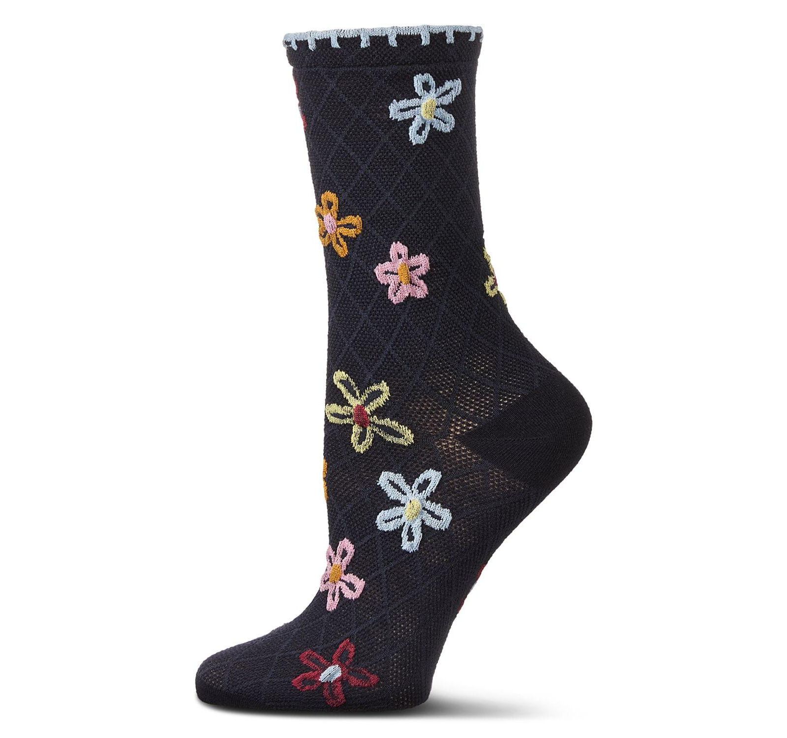Женские носки MeMoi Dancing Daisies Crochet Cuff Crew