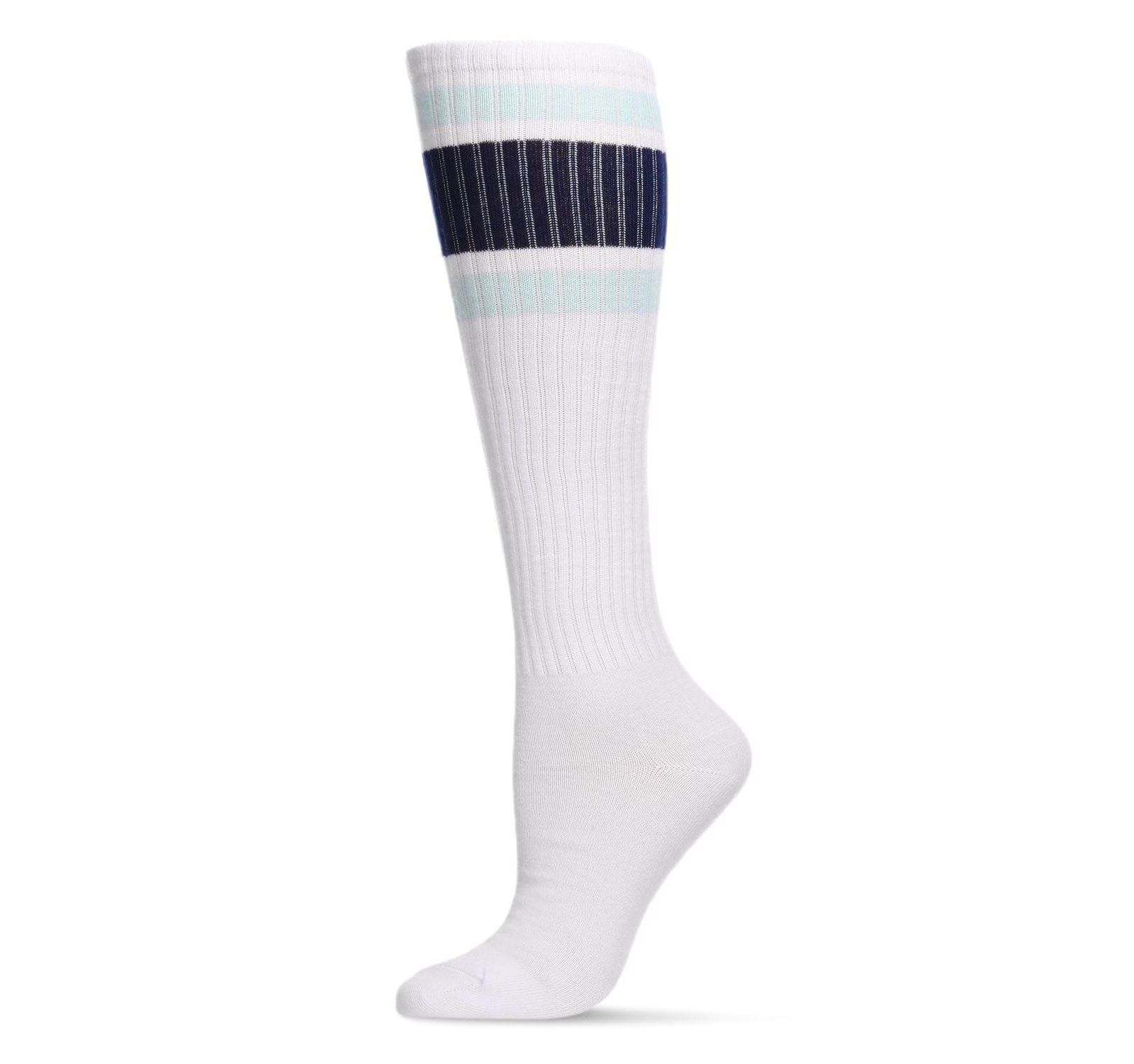 Женские носки MeMoi Ribbed Retro Athletic Stripe Knee High