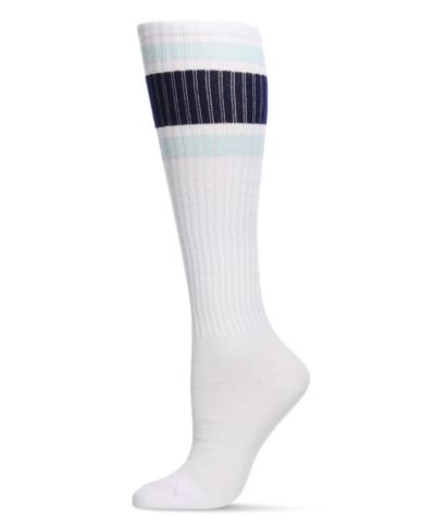 Женские носки MeMoi Ribbed Retro Athletic Stripe Knee High