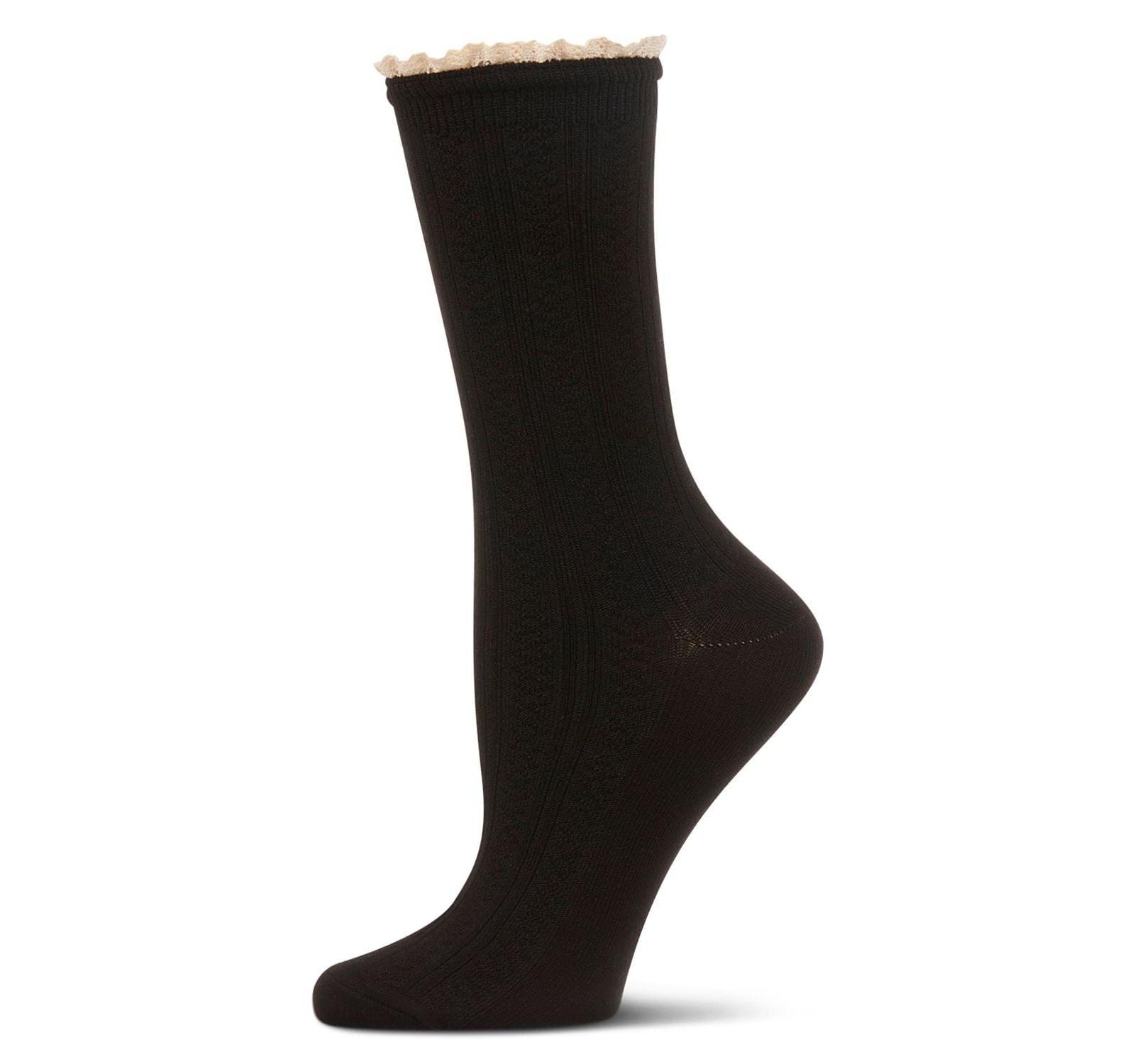 MeMoi Women's Prairie Lace Crew Socks