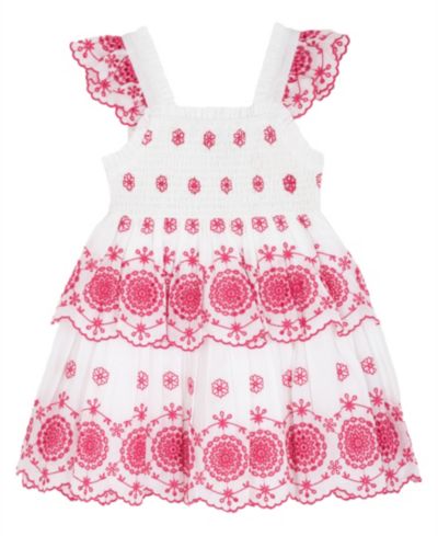 Rare Editions Детское хлопковое платье с воланами Eyelet Flutter-Sleeve, 2T-6X