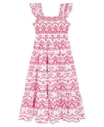 Платье Rare Editions Girls' 7-16 Cotton Eyelet Flutter Square Neck