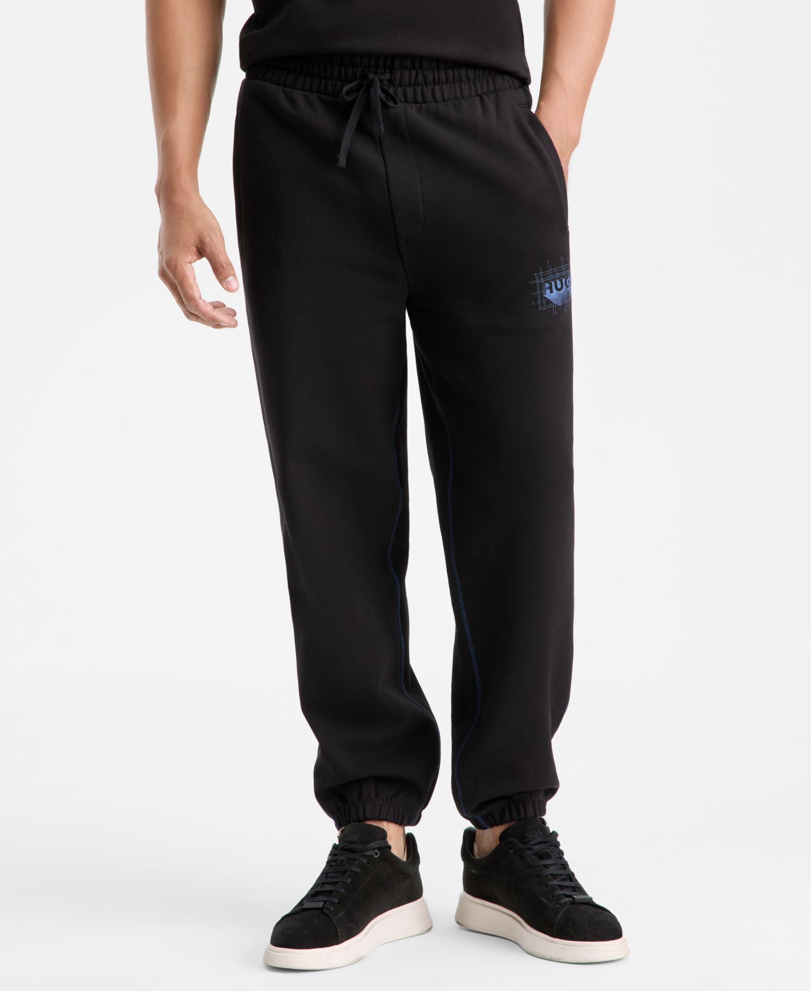 HUGO by Hugo Boss Мужские хлопковые джоггеры с логотипом