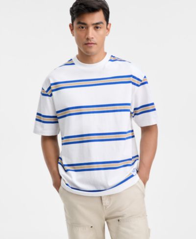 Мужская футболка Hugo by Hugo Boss Nolisto Relaxed-Fit Short-Sleeve Striped Crewneck
