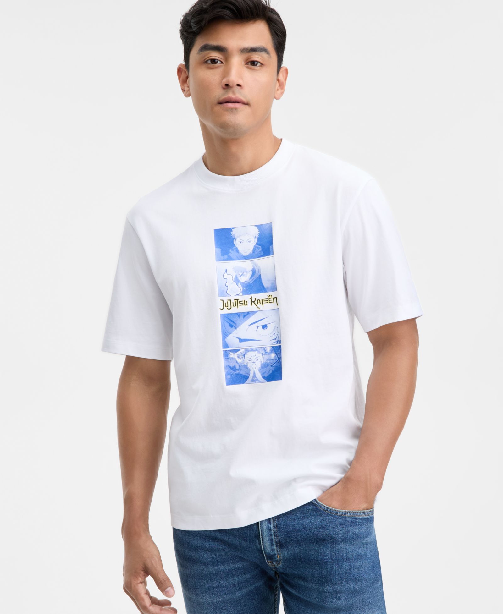 Hugo Boss Men's Nuley Short-Sleeve JuJuTsu Kaisen Graphic Crewneck T-Shirt