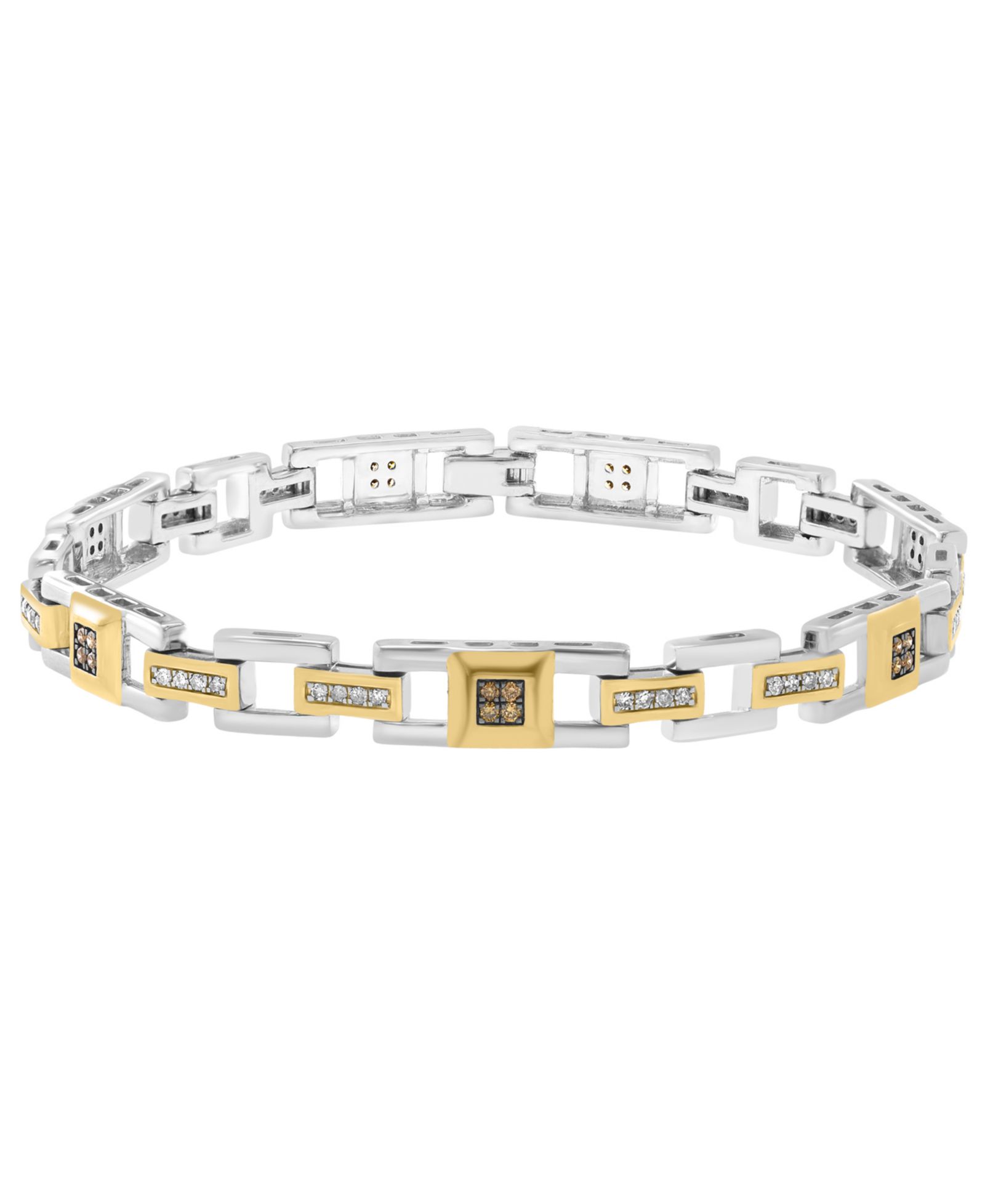 Браслет EFFY Collection из стерлингового серебра с белыми (1/3 ct. t.w.) и коричневыми (1/4 ct.t.w.) бриллиантами, Мужской