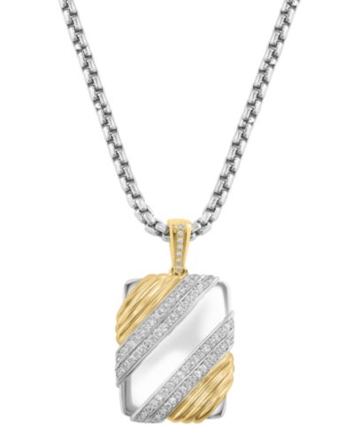 Мужская подвеска EFFY Collection Diamond в золоте поверх серебра Gold Over Silver