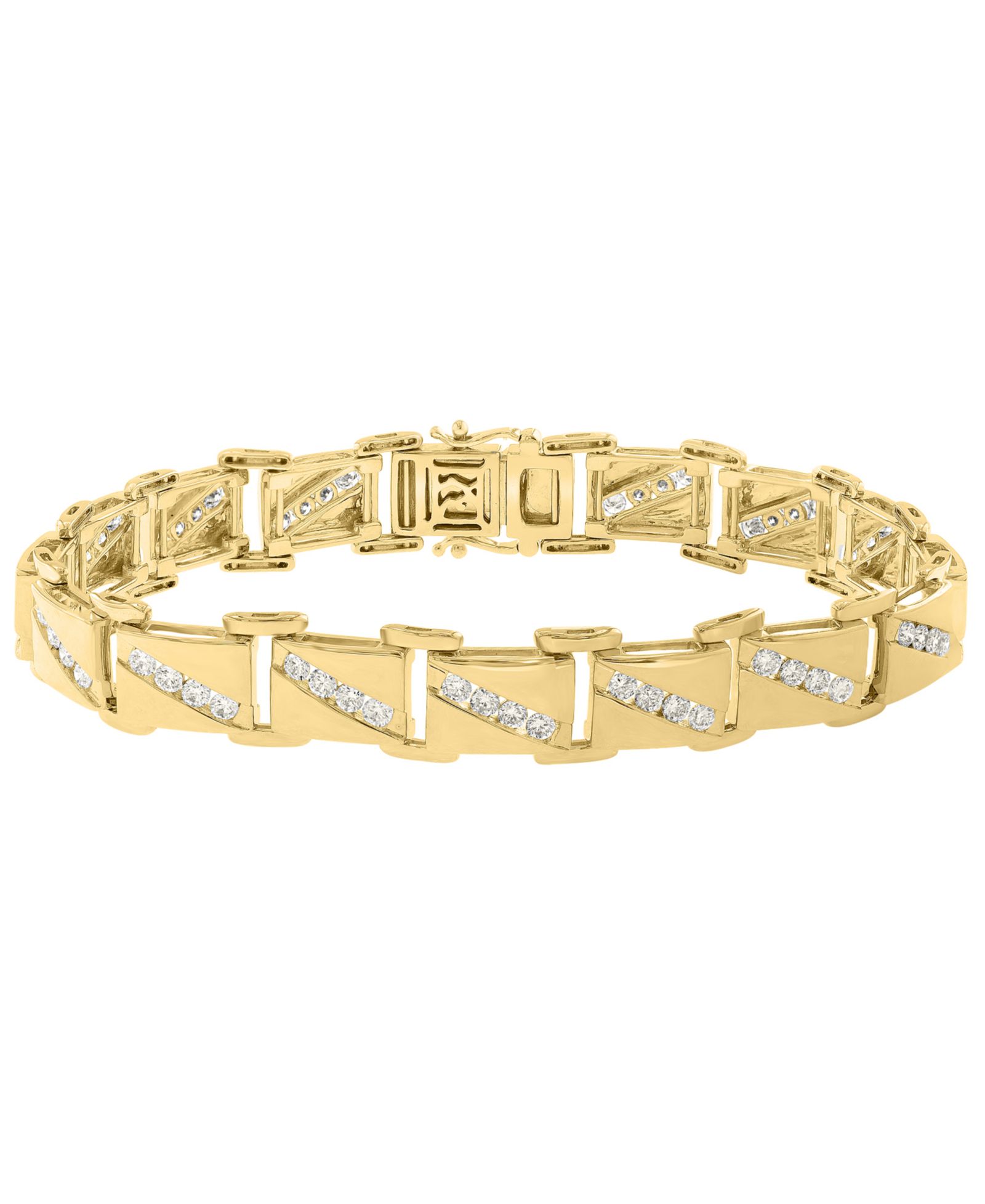 EFFY Collection Men's Lab Grown Diamond (2-5/8 ct. t.w.) Bracelet in Gold over Silver