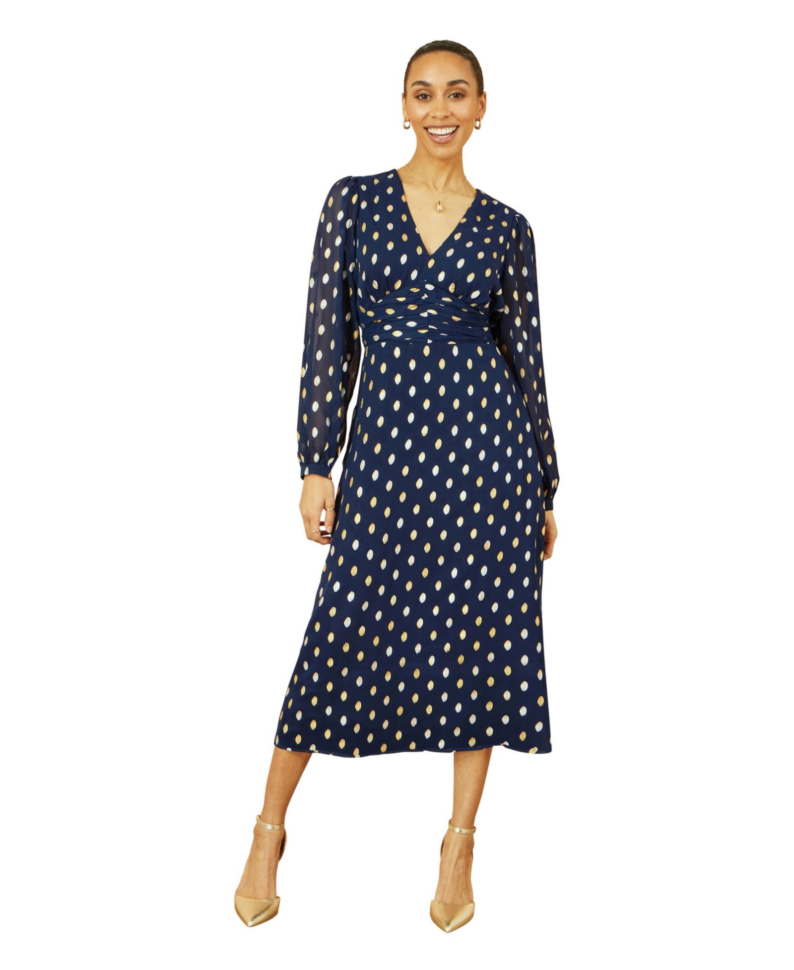Yumi Women's Foil Print Midi Dress