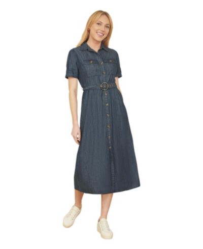 Yumi Женское платье-рубачка из денима Chambray Utility Midi