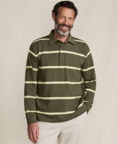 Lands' End Мужская рубашка поло Rugged Rugby с длинным рукавом