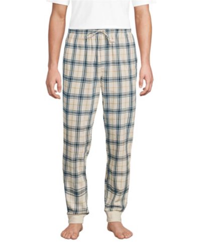 Lands' End Мужские Flannel Jogger Pajama Pants