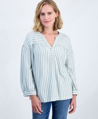 Трикотажный топ Style & Co Petite с рукавами 3/4-Puff-Sleeve