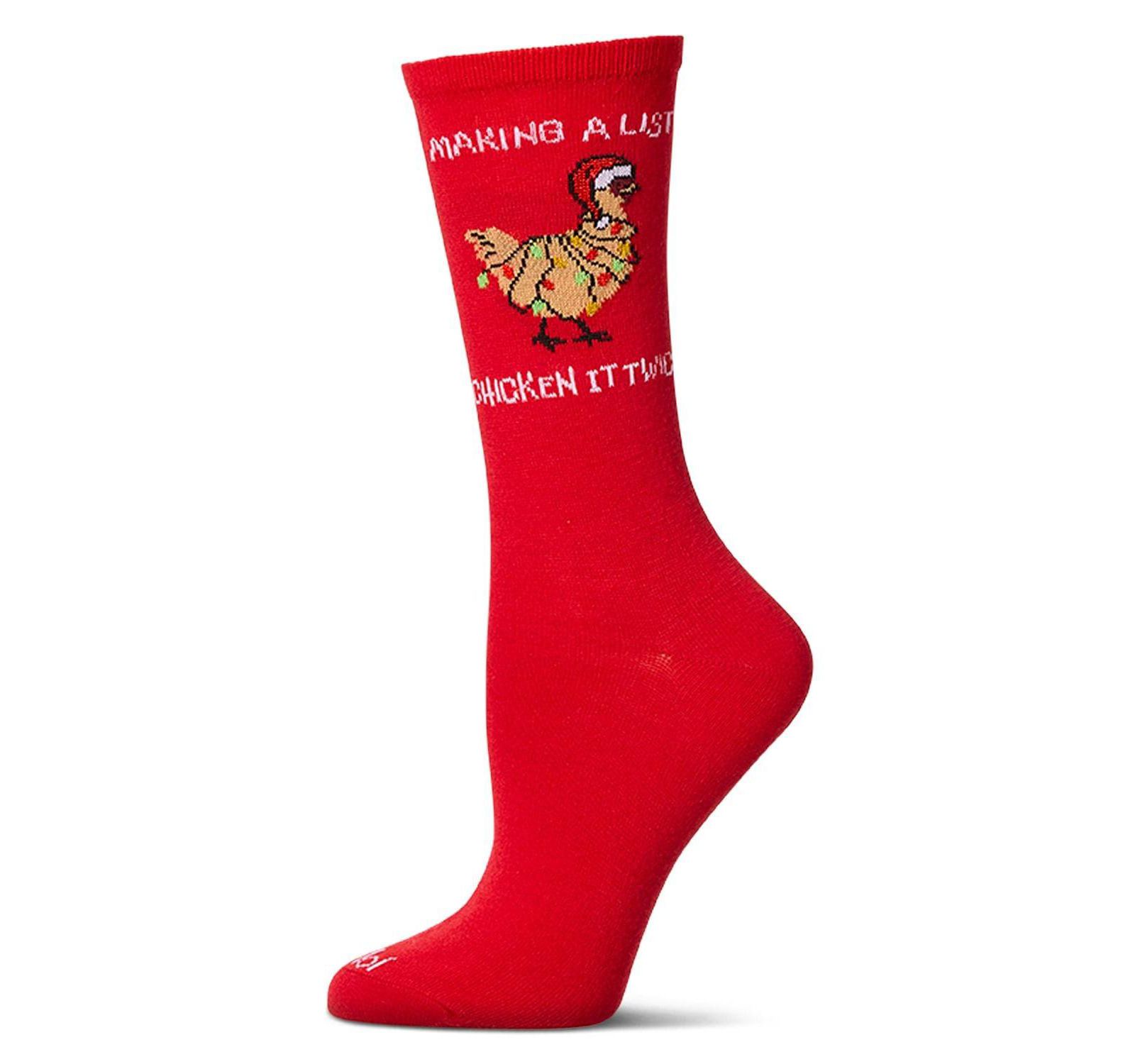 Женские праздничные носки MeMoi "Chicken It Twice" Crew Sock