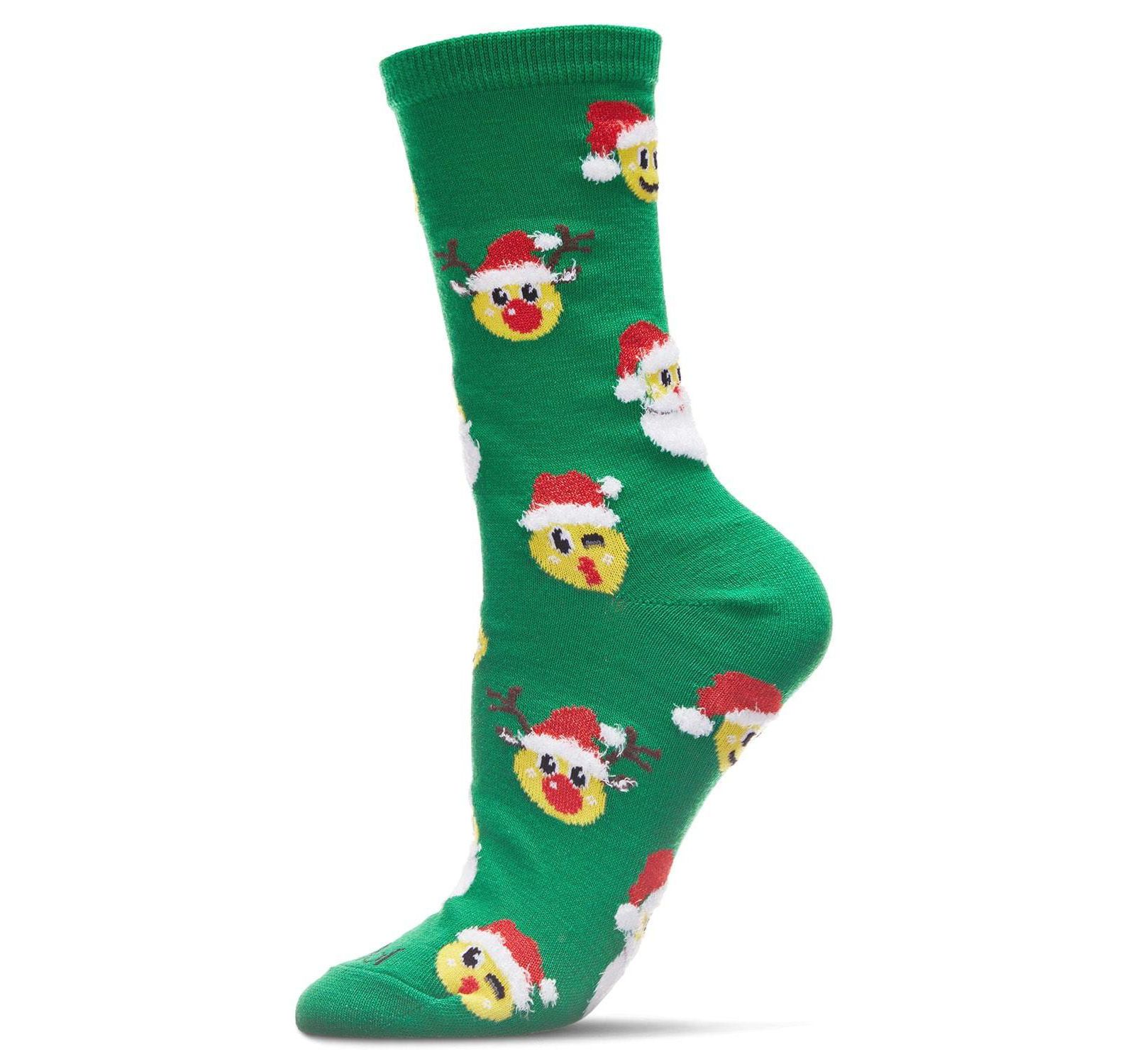 Женский MeMoi Smiley Santa Holiday Crew Socks