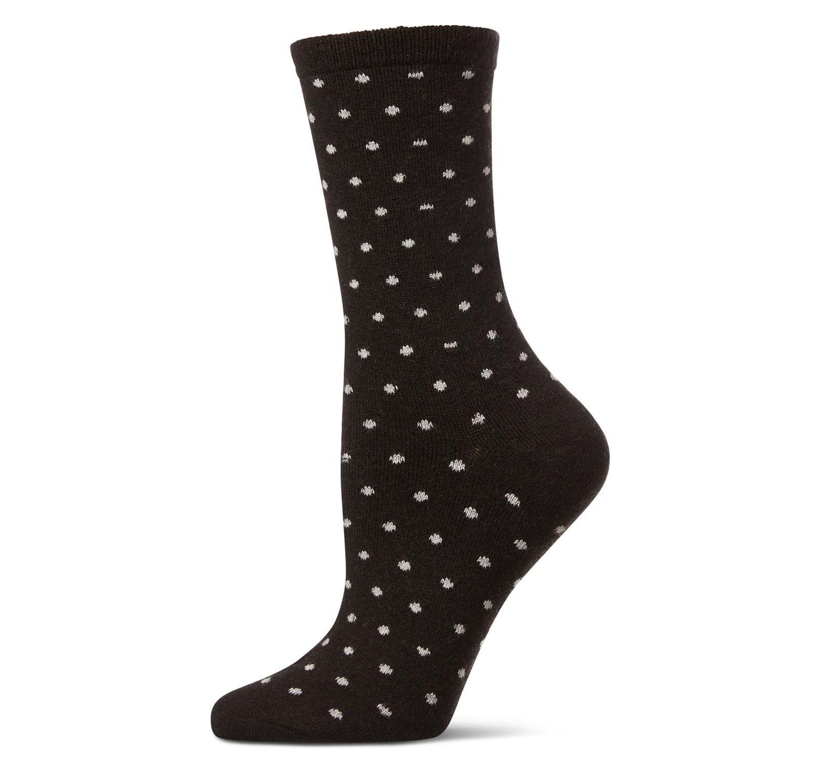 MeMoi Women's Mini Dot Cashmere Crew Socks
