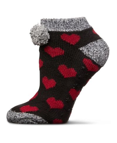 Женские низкие носки MeMoi Color Hearts с мягкой плюшевой подкладкой