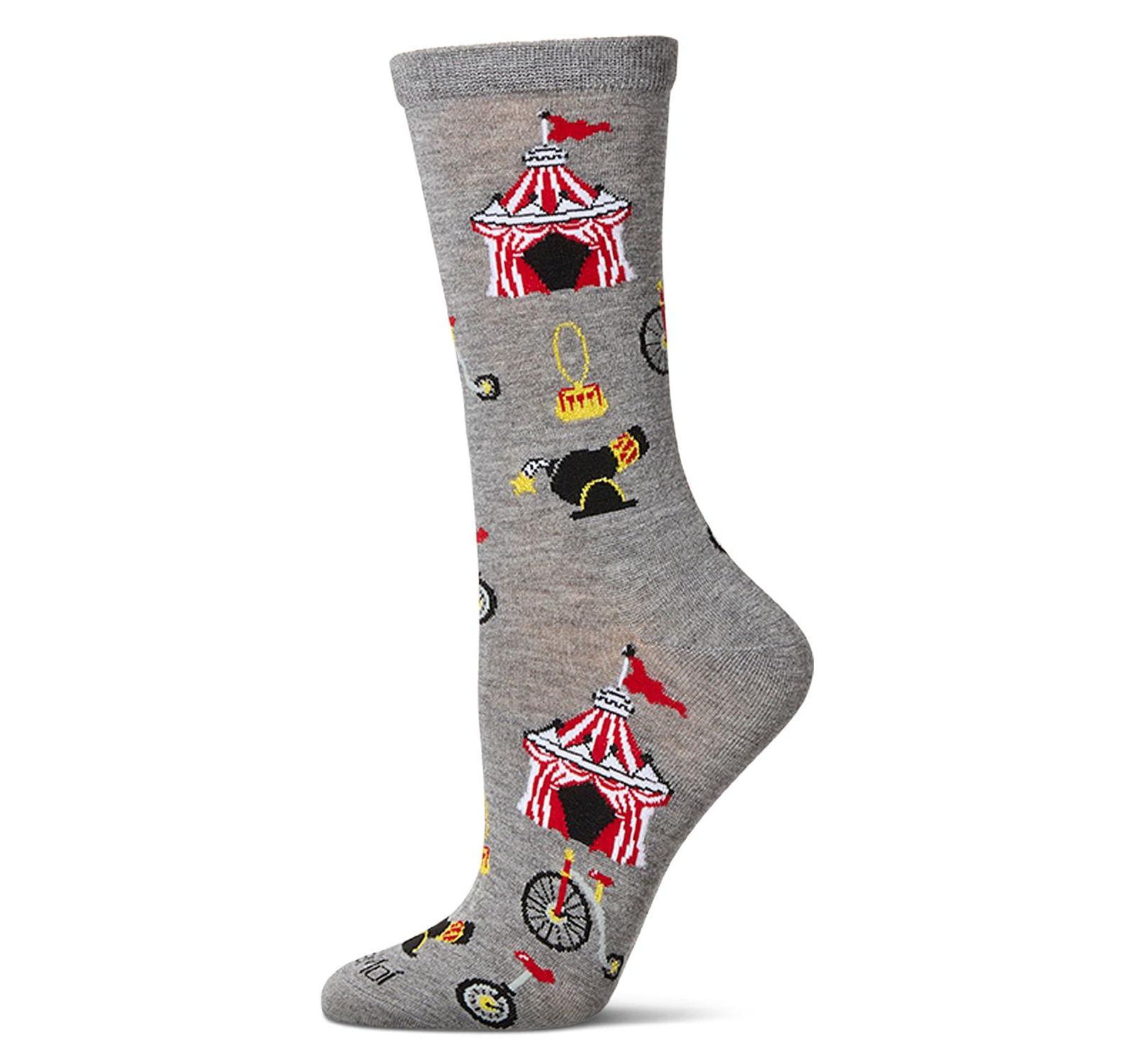 MeMoi Women's "Circus Tent" Rayon Blend Novelty Crew Sock