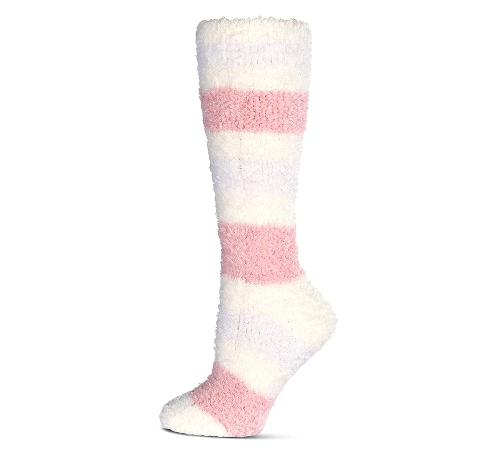 MeMoi Women's Multi-Stripe Teddy Bear Plush Knee High Socks