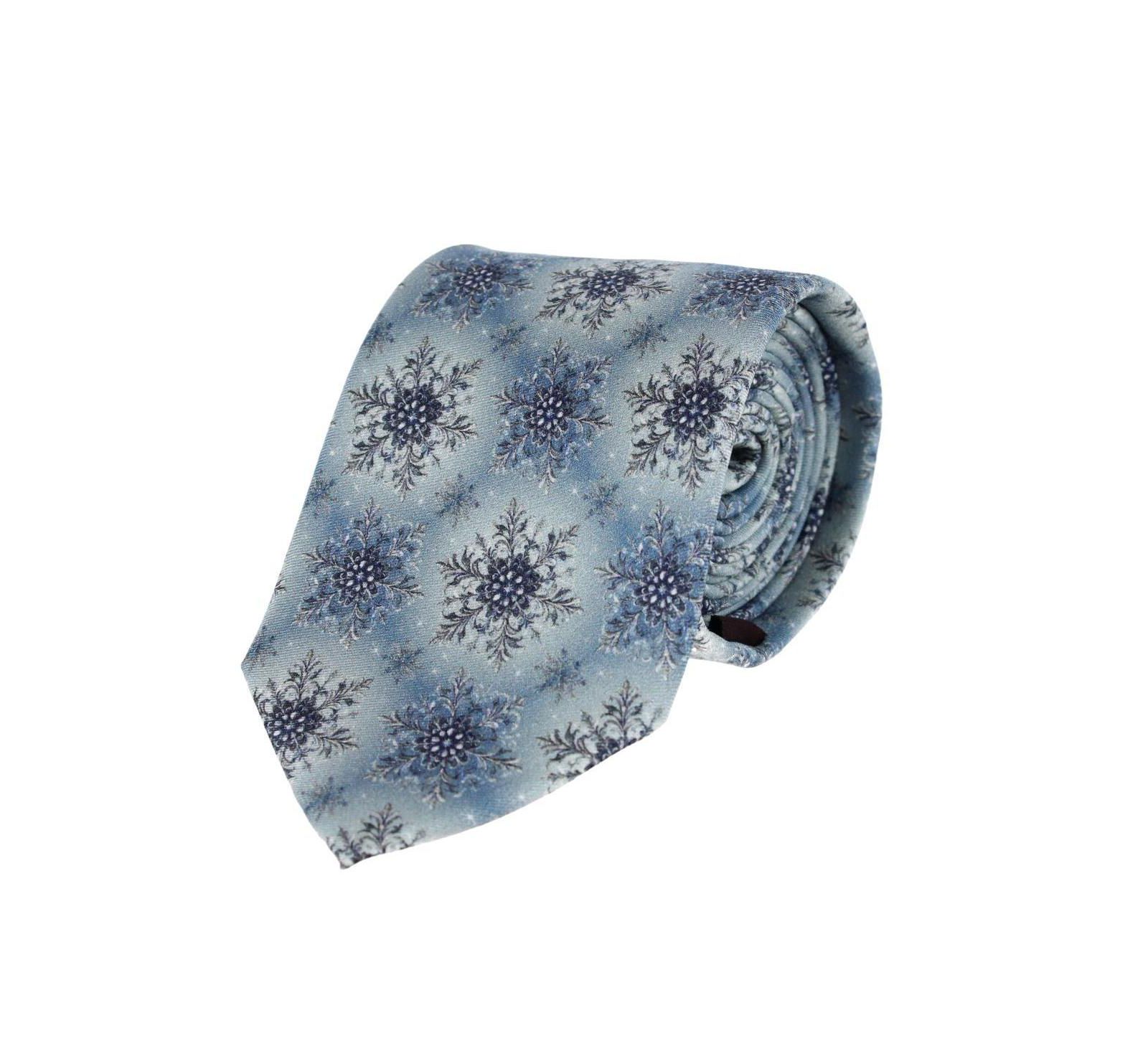 TRAFALGAR Men's Clarence The Classy Snowflake Silk Holiday Necktie