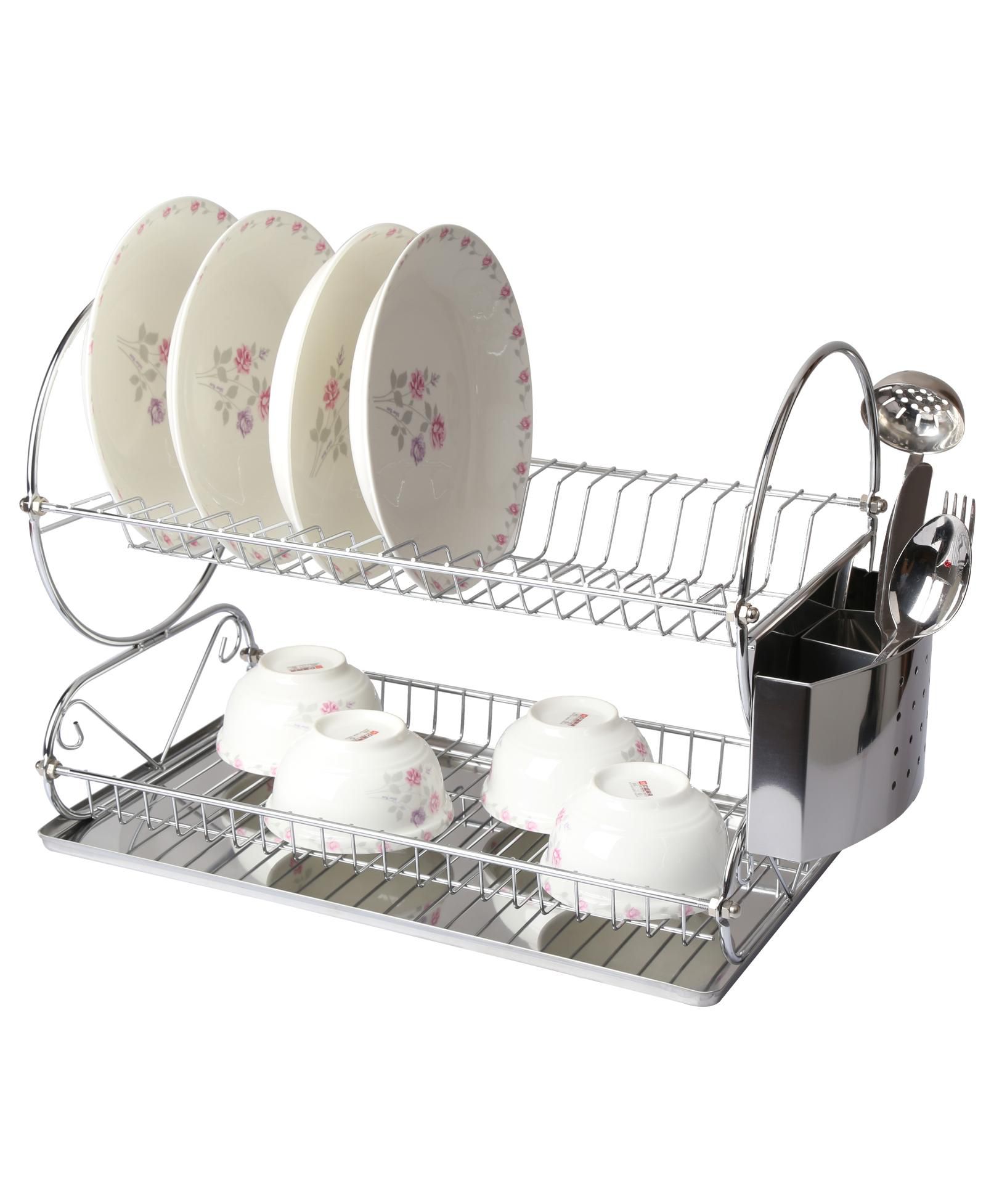 Сушилка для посуды MegaChef Chrome Plated 17.5 Inch Two Shelf Dish Rack