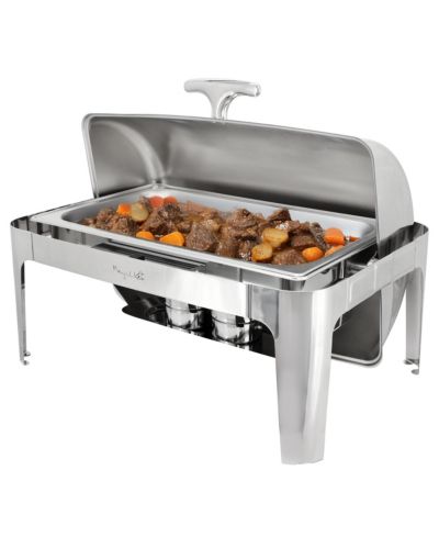 Профессиональная мармита MegaChef 9.5 Quart Oblong Roll Top Stainless Steel Chafing Dish