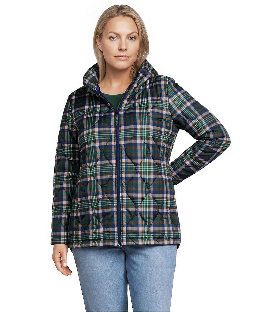 Lands' End Plus Size Print FeatherFree Quilted Insulated Jacket