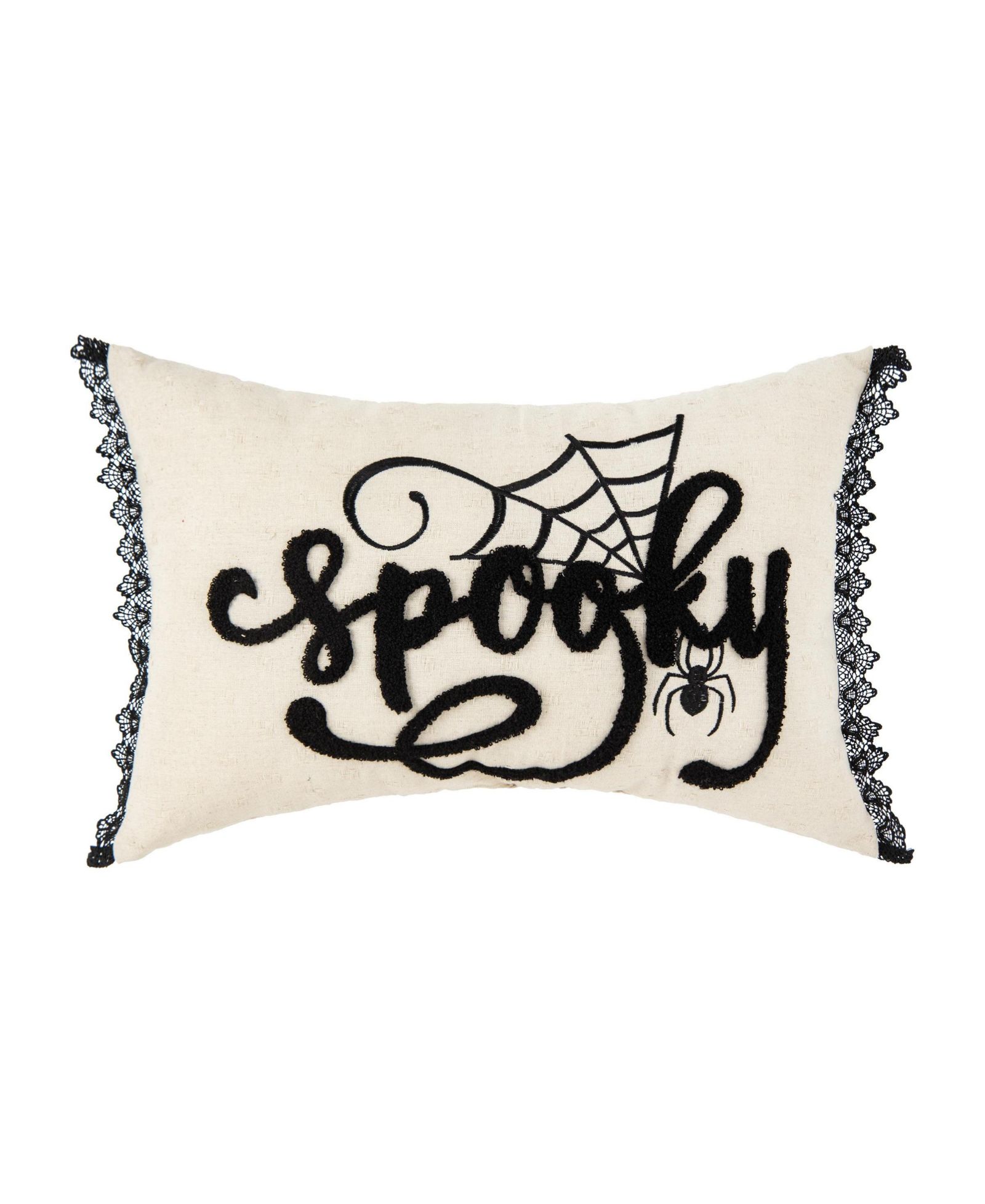 "Spooky" Spider Web Halloween Lumbar Accent Pillow 14" x 22"