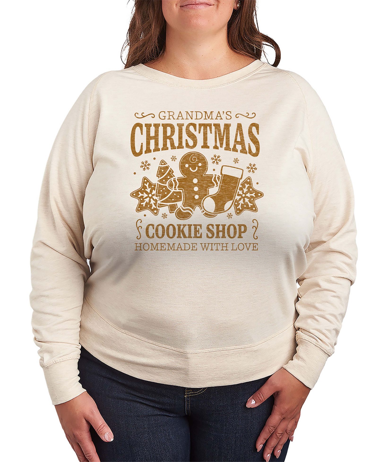 Мужская футболка Hybrid Apparel Plus Size Grandma's Christmas Cookie Shop, длинный рукав