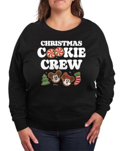 Hybrid Apparel Plus Size Disney Mickey and Minnie Christmas Cookie Crew French Terry Long Sleeve T-Shirt