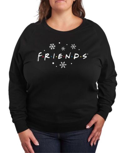 Hybrid Apparel Plus Size Friends Christmas Logo French Terry Long Sleeve T-Shirt